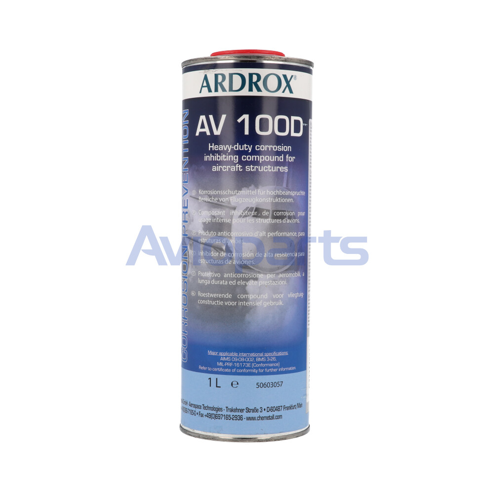 ARDROX AV 100 D ,CLEANING COMPOUND CORROSION INHIBITOR , CAN 1 LT // MIL-PRF-16173E CL 2, Gº1